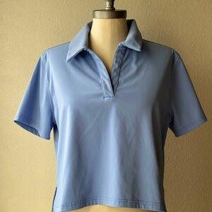 TravisMathew Women's Deco District Polo shirt in Cornflower Blue